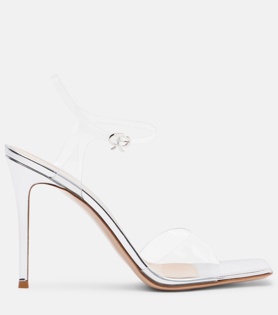 95 leather-trimmed PVC slingback sandals | Gianvito Rossi