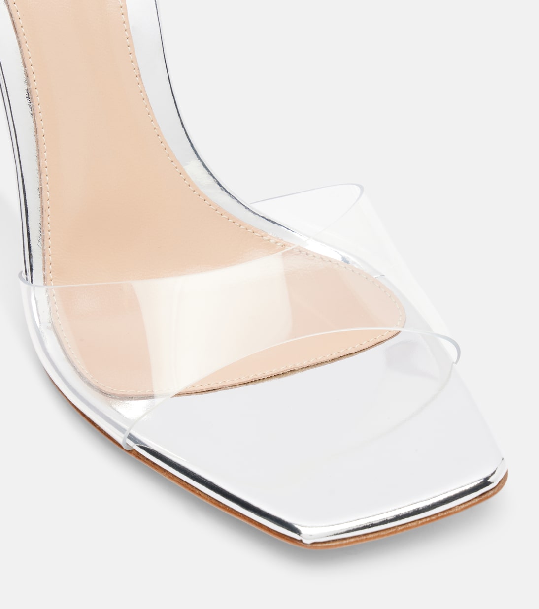 95 leather-trimmed PVC slingback sandals | Gianvito Rossi