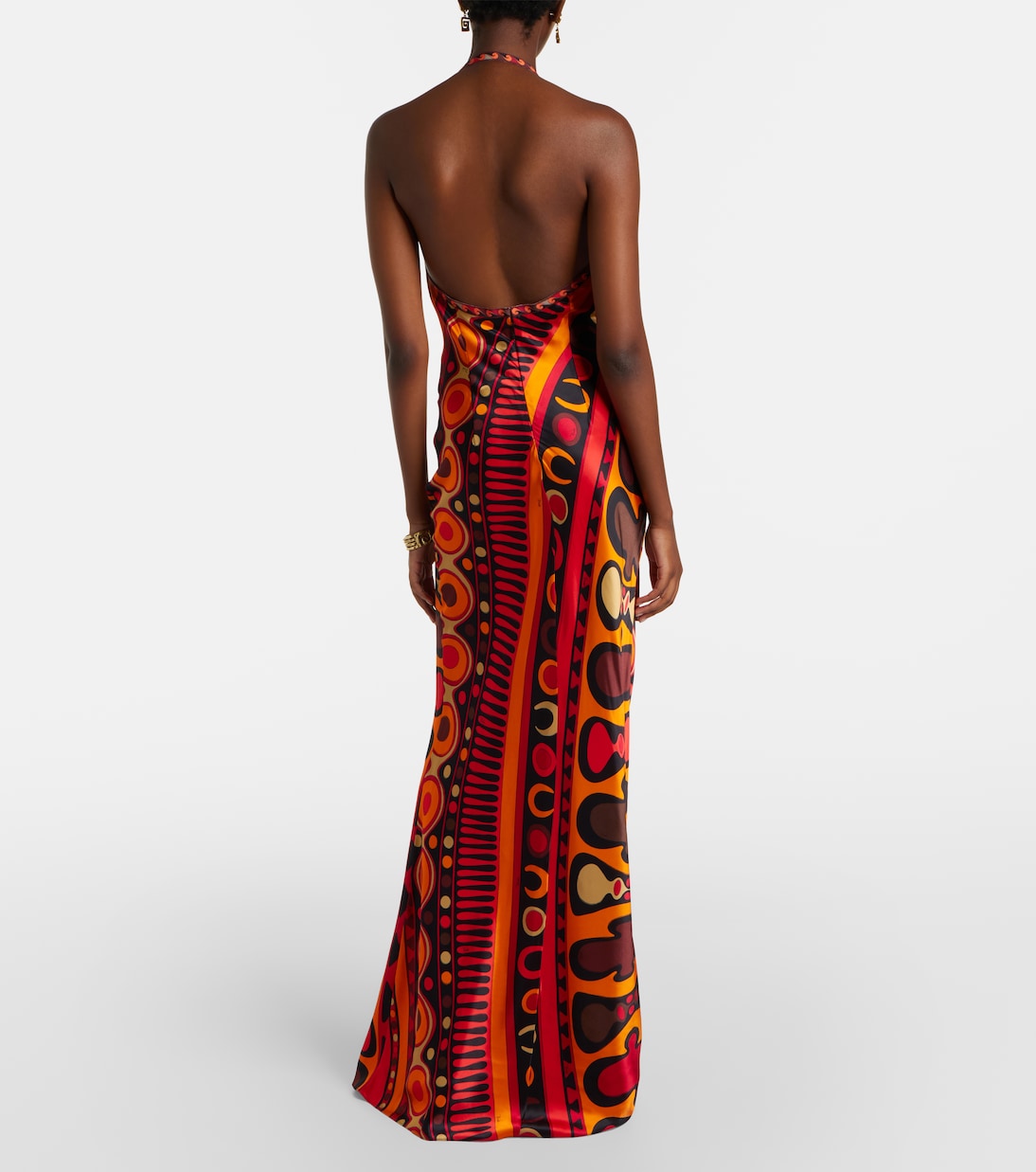 Soleil open-back satin maxi dress | Pucci