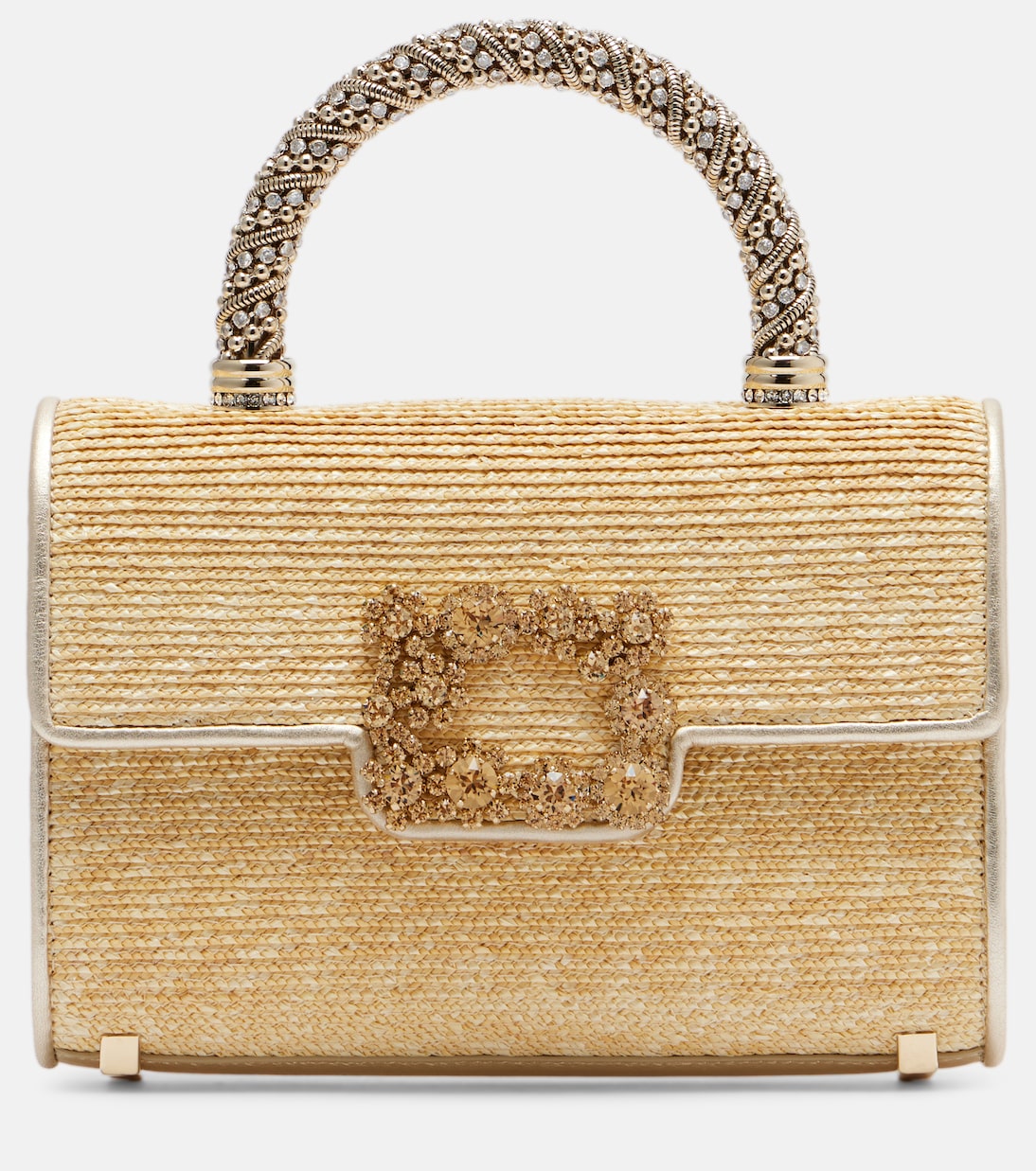 Jewel Efflorescence Mini straw tote bag | Roger Vivier
