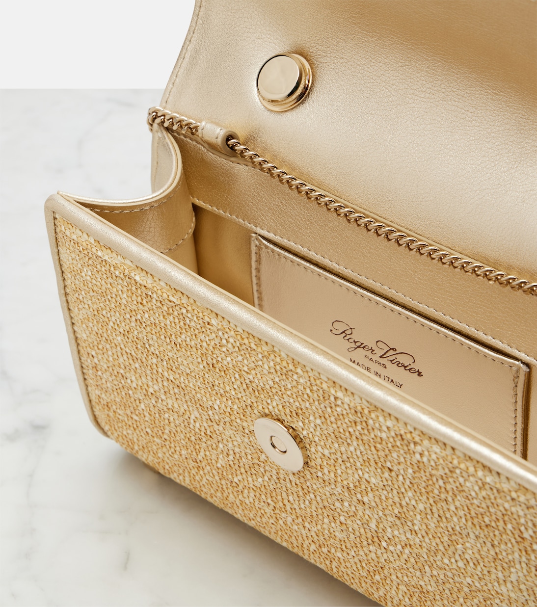 Jewel Efflorescence Mini straw tote bag | Roger Vivier