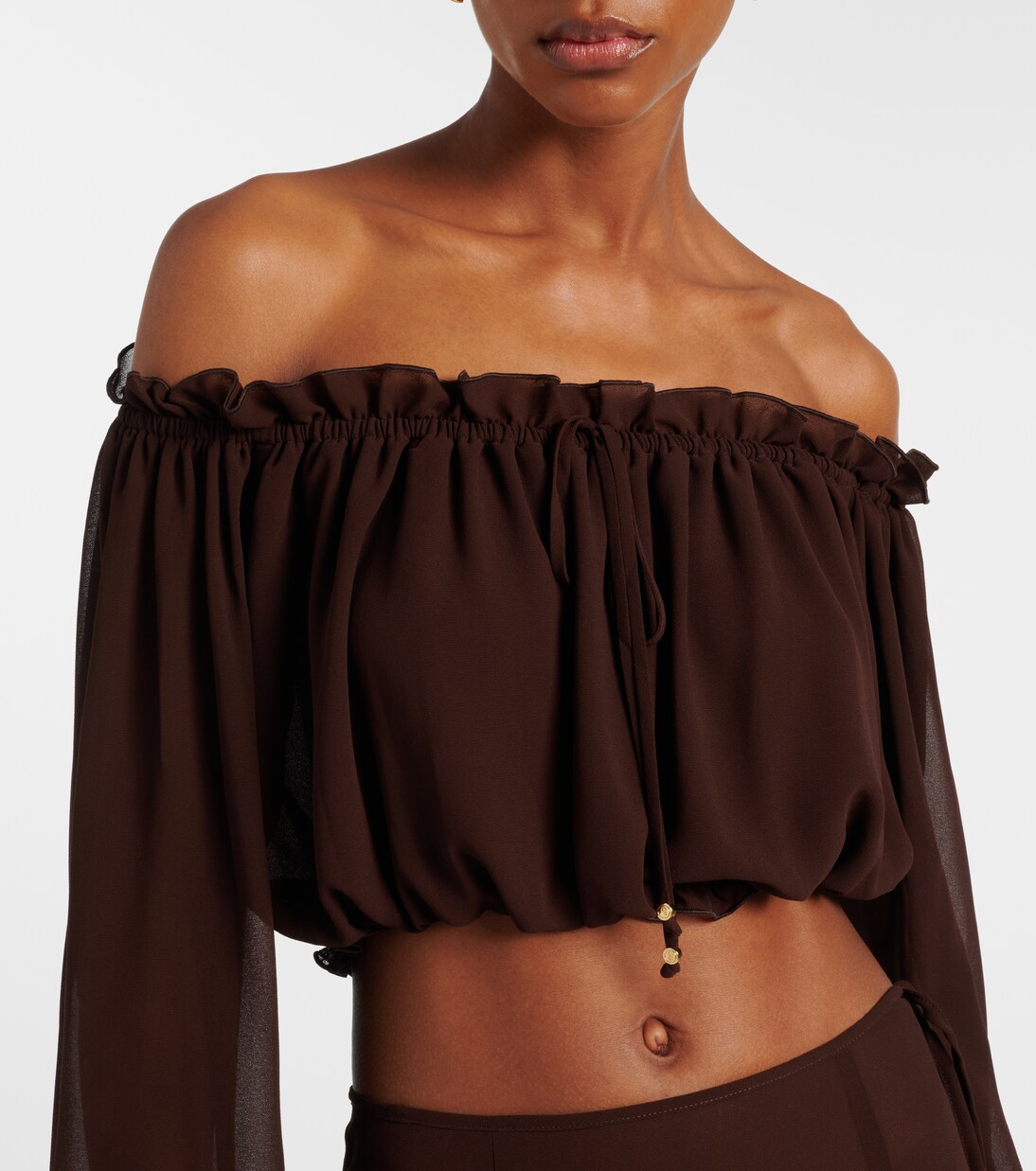 Ora off-shoulder crop top  | Bananhot