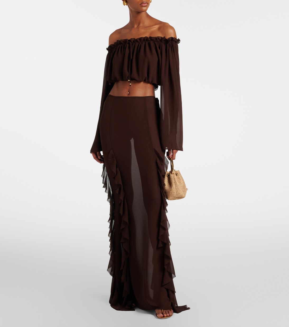 Ora off-shoulder crop top  | Bananhot