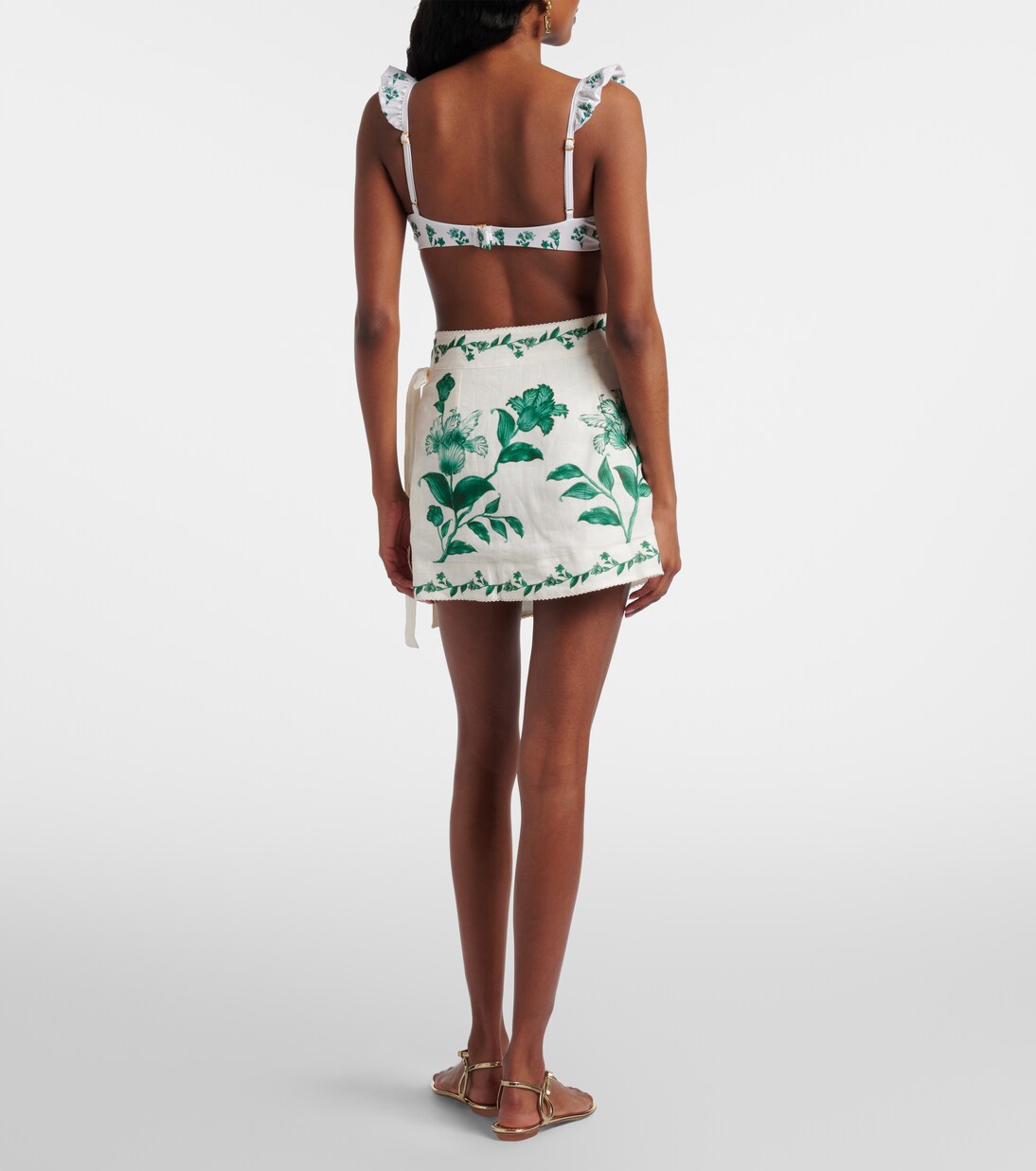 Paréo Luna en lin à fleurs | Agua by Agua Bendita