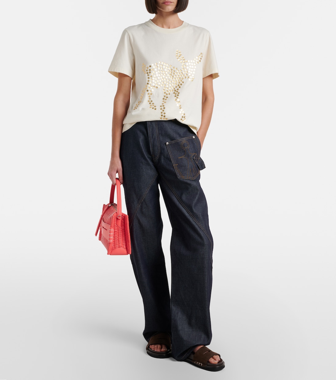 Embellished cotton jersey T-shirt | JW Anderson