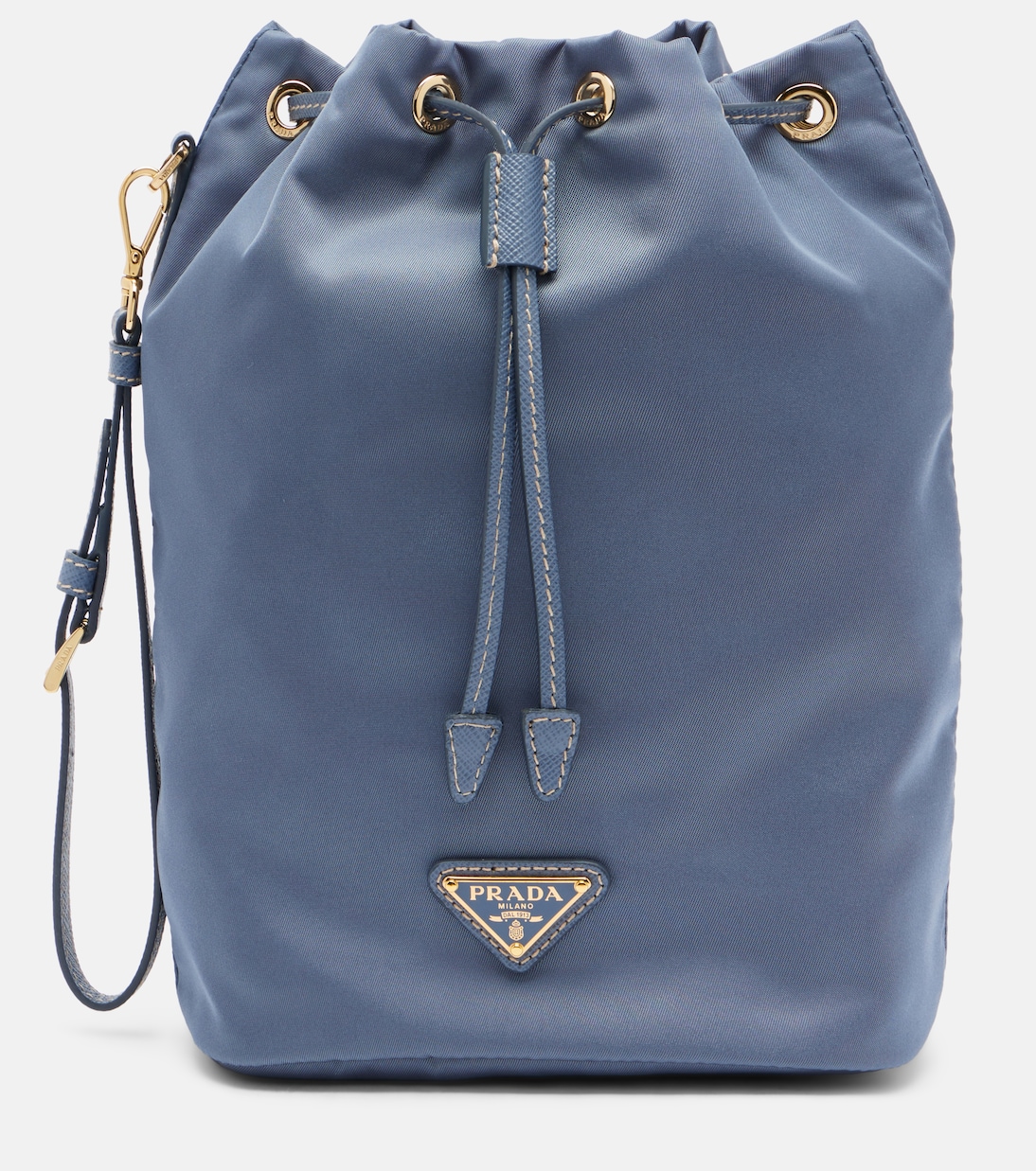 Re-Nylon leather-trimmed pouch | Prada