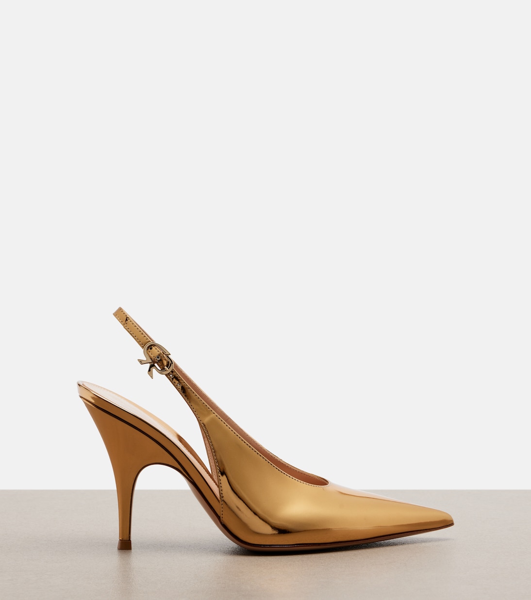 Slingback-Pumps Sofia aus Metallic-Leder | Gianvito Rossi