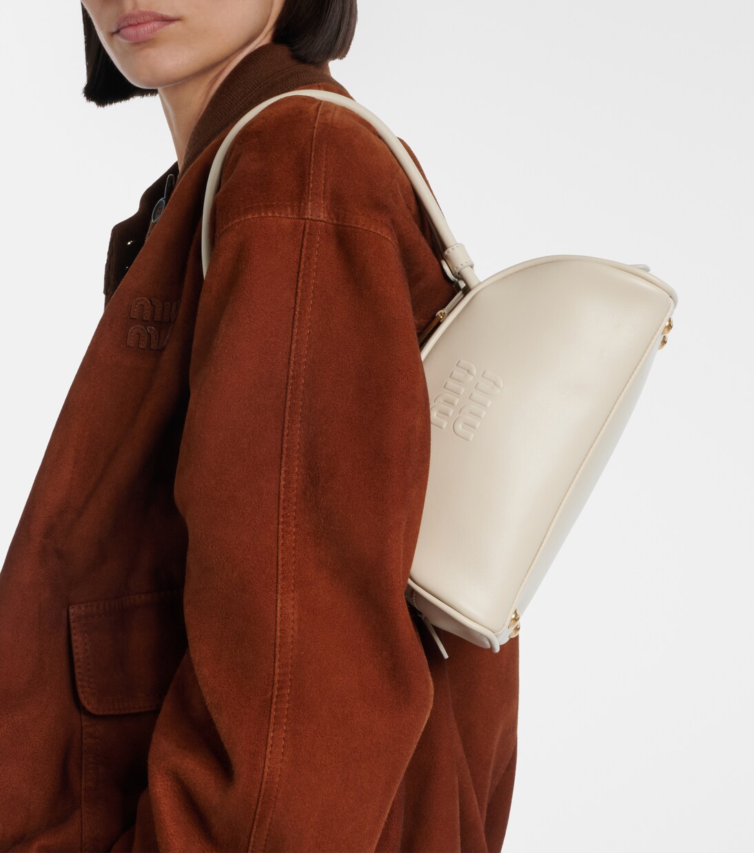 Beau Small leather bowling bag | Miu Miu