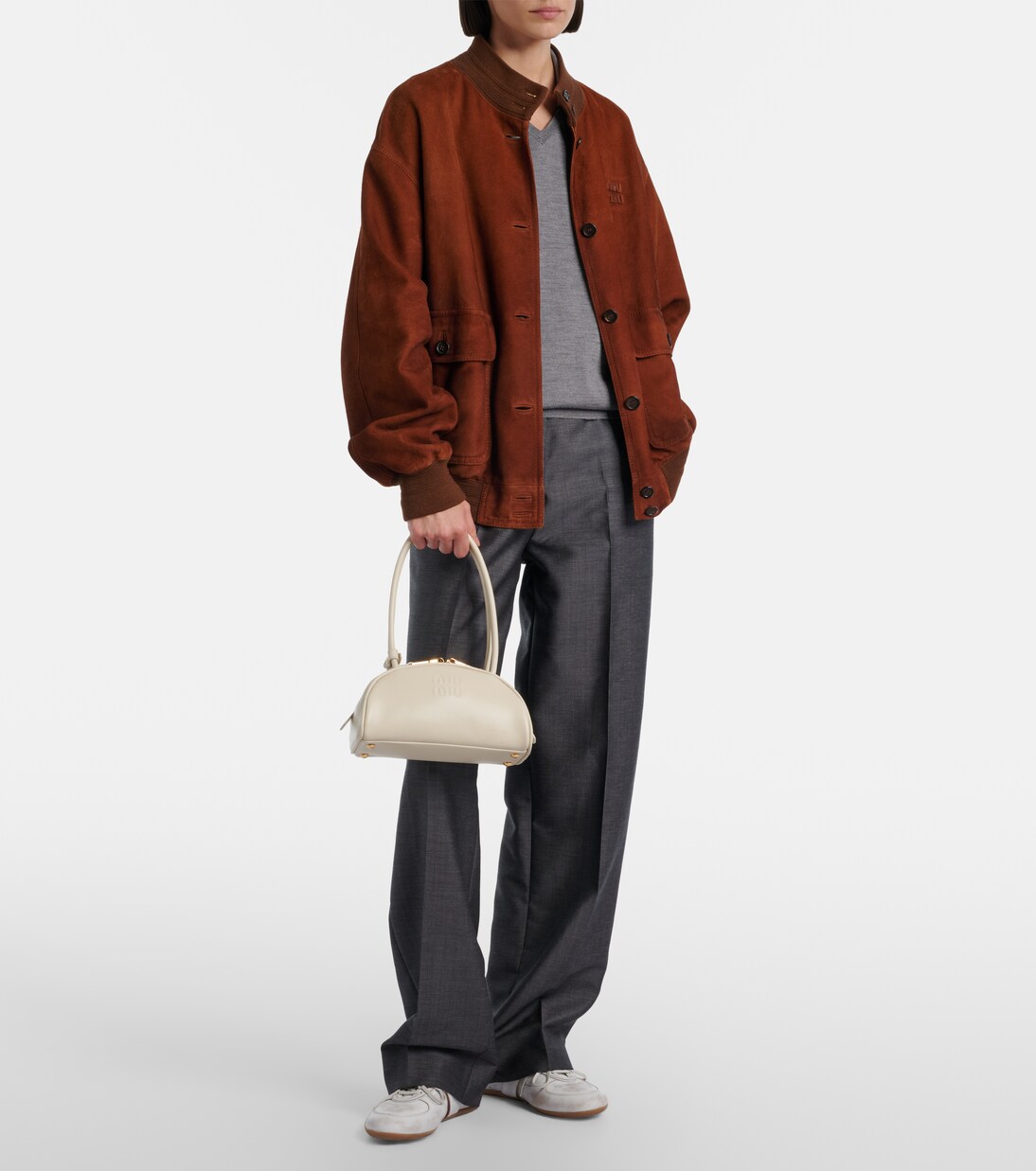 Beau Small leather bowling bag | Miu Miu