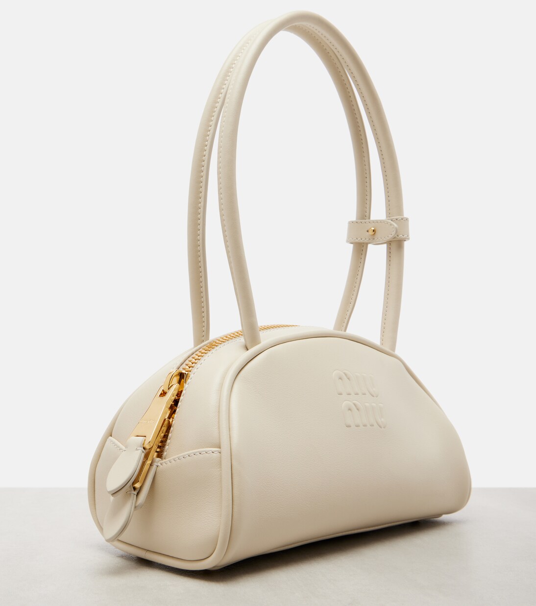 Beau Small leather bowling bag | Miu Miu