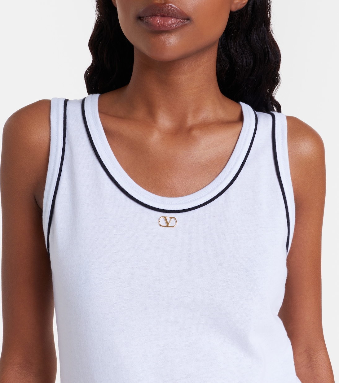 VLogo cotton jersey tank top  | Valentino