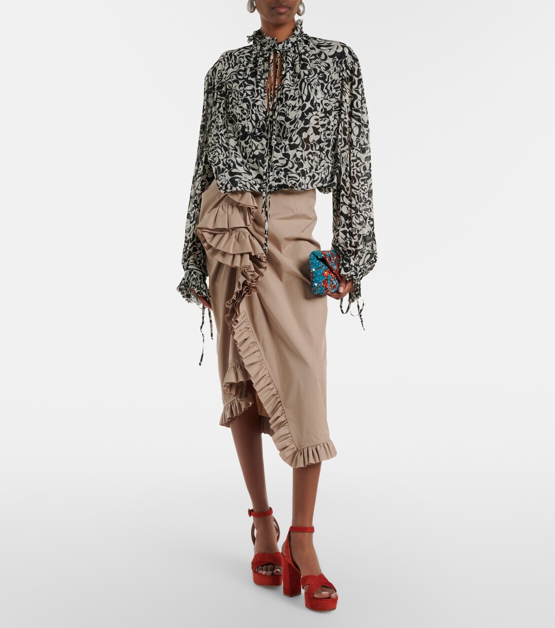 Sabrina绒面革防水台凉鞋 | Gianvito Rossi