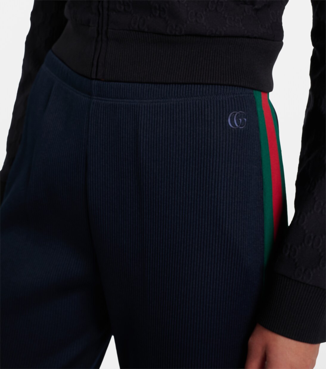 Caprihose Web Stripe aus Rippstrick | Gucci