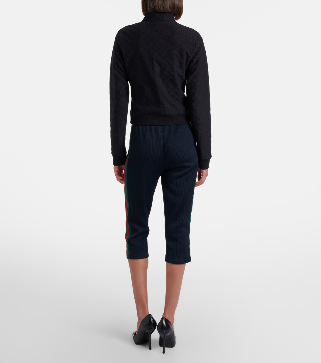 Caprihose Web Stripe aus Rippstrick | Gucci