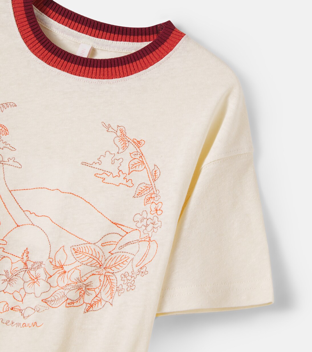Mahon embroidered linen and cotton T-shirt | Zimmermann Kids