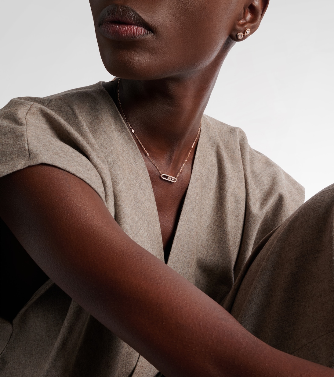 Baby Move 18kt rose gold necklace with diamonds | Messika