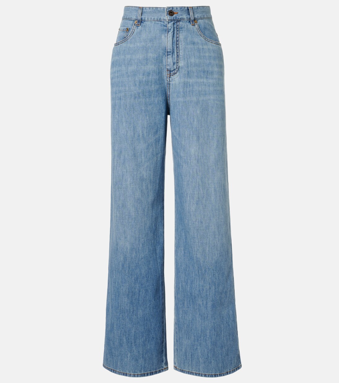Chambray wide-leg pants | Miu Miu
