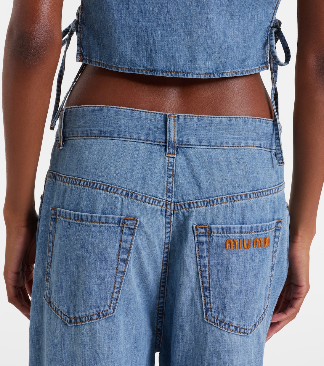 Chambray wide-leg pants | Miu Miu
