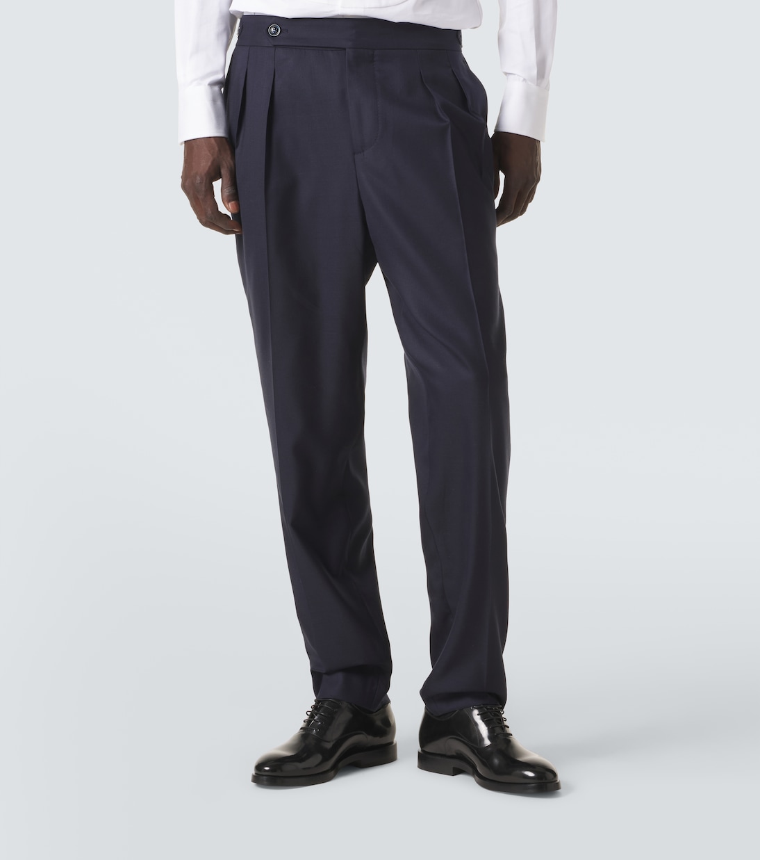 Pantalon droit en laine et soie | Brunello Cucinelli