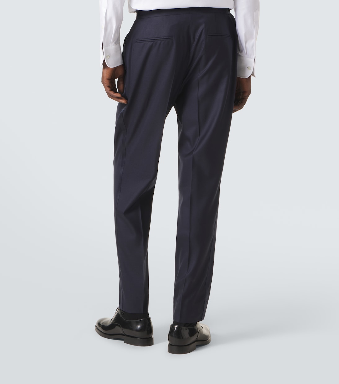 Pantalon droit en laine et soie | Brunello Cucinelli