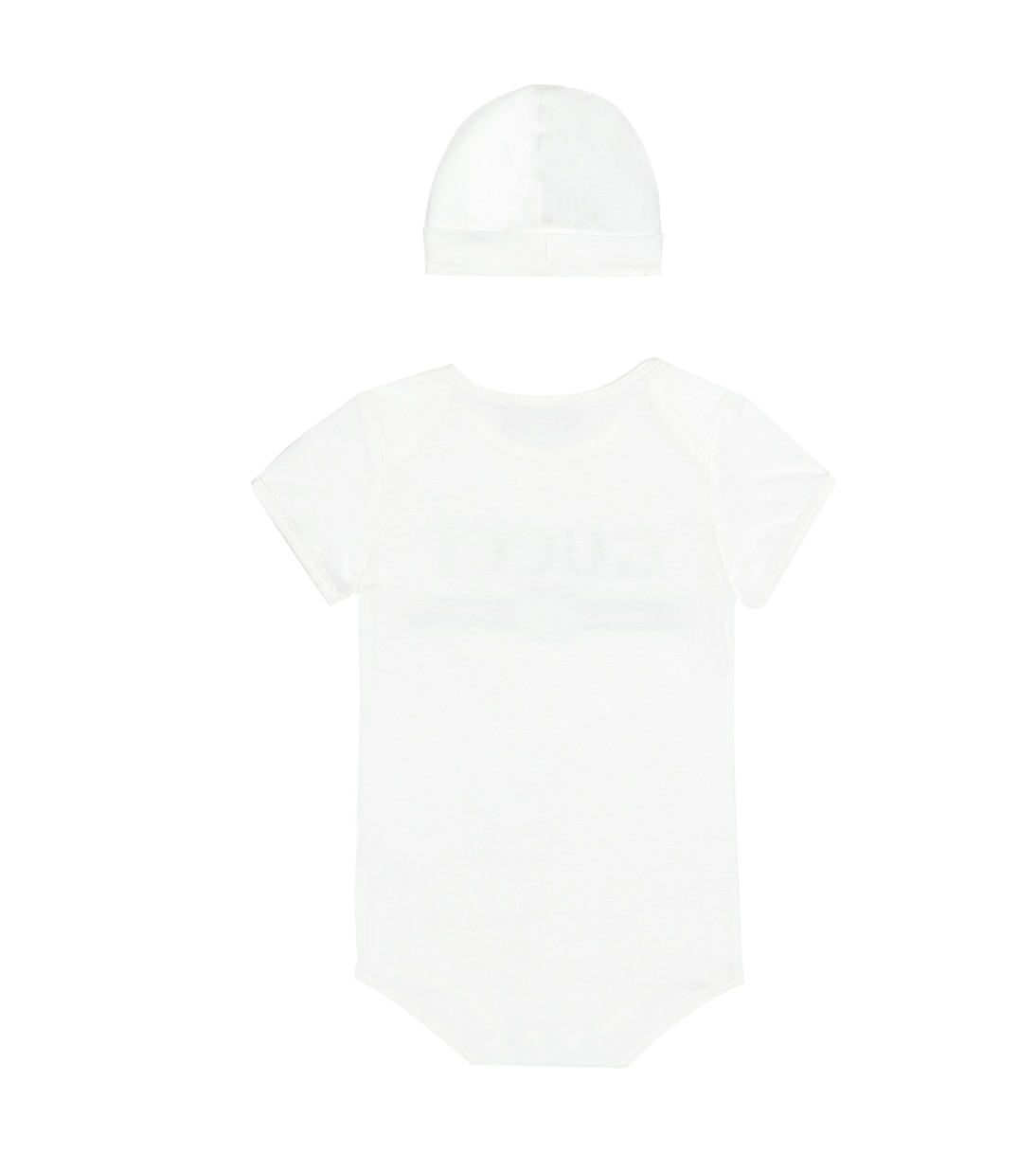 Cotton bodysuit, bib and hat set | Gucci Kids