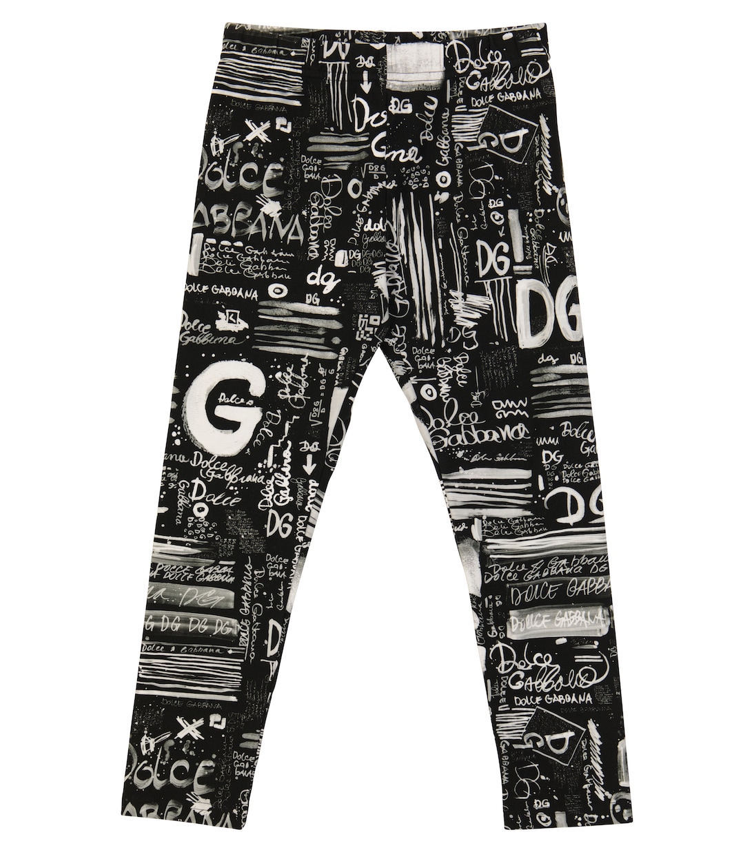Pantaloni in cotone stretch con stampa | Dolce&Gabbana Kids