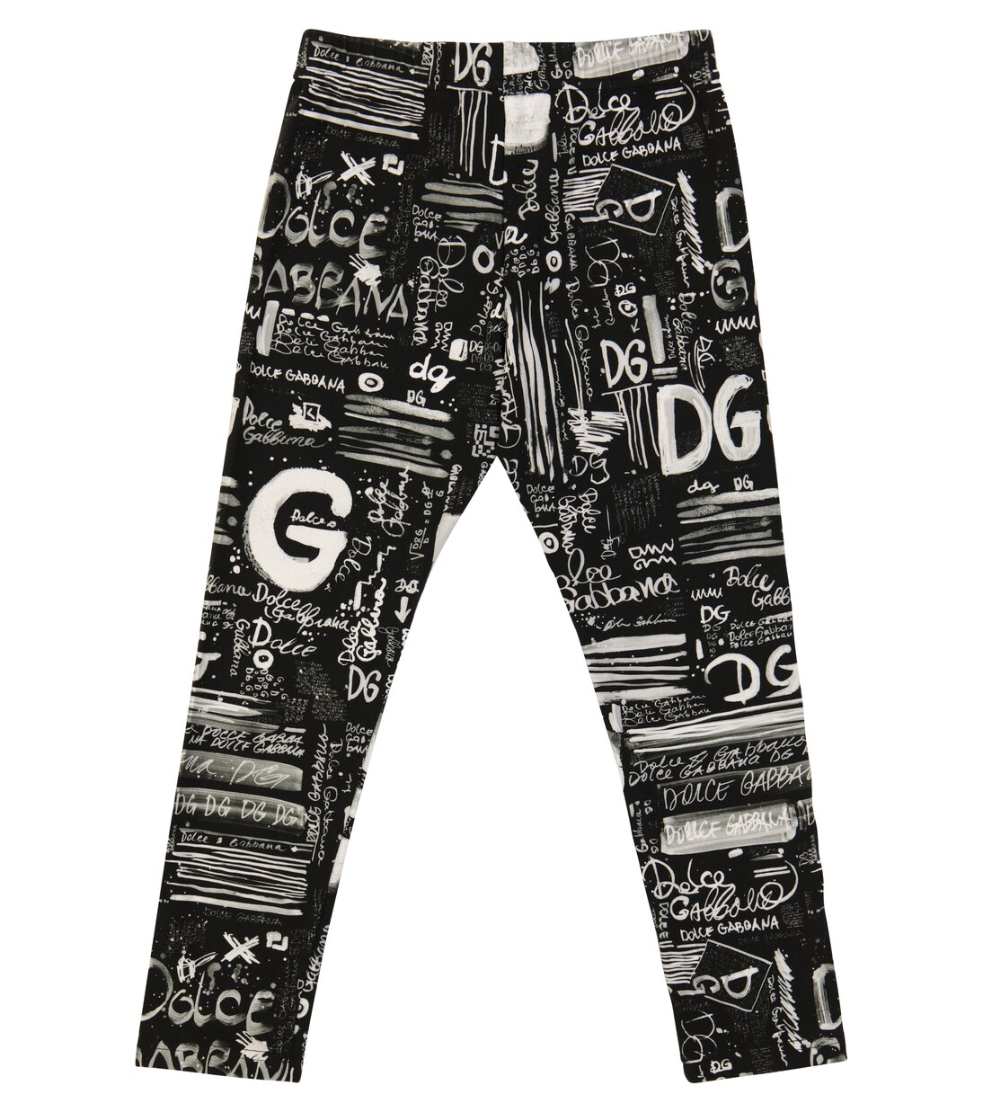 Pantaloni in cotone stretch con stampa | Dolce&Gabbana Kids
