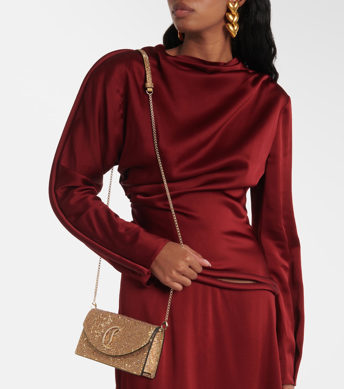 Loubi54 Small embellished leather clutch | Christian Louboutin