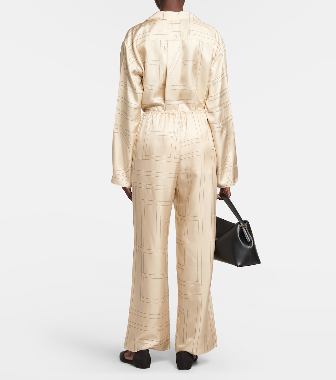 Logo mid-rise silk pants | Toteme