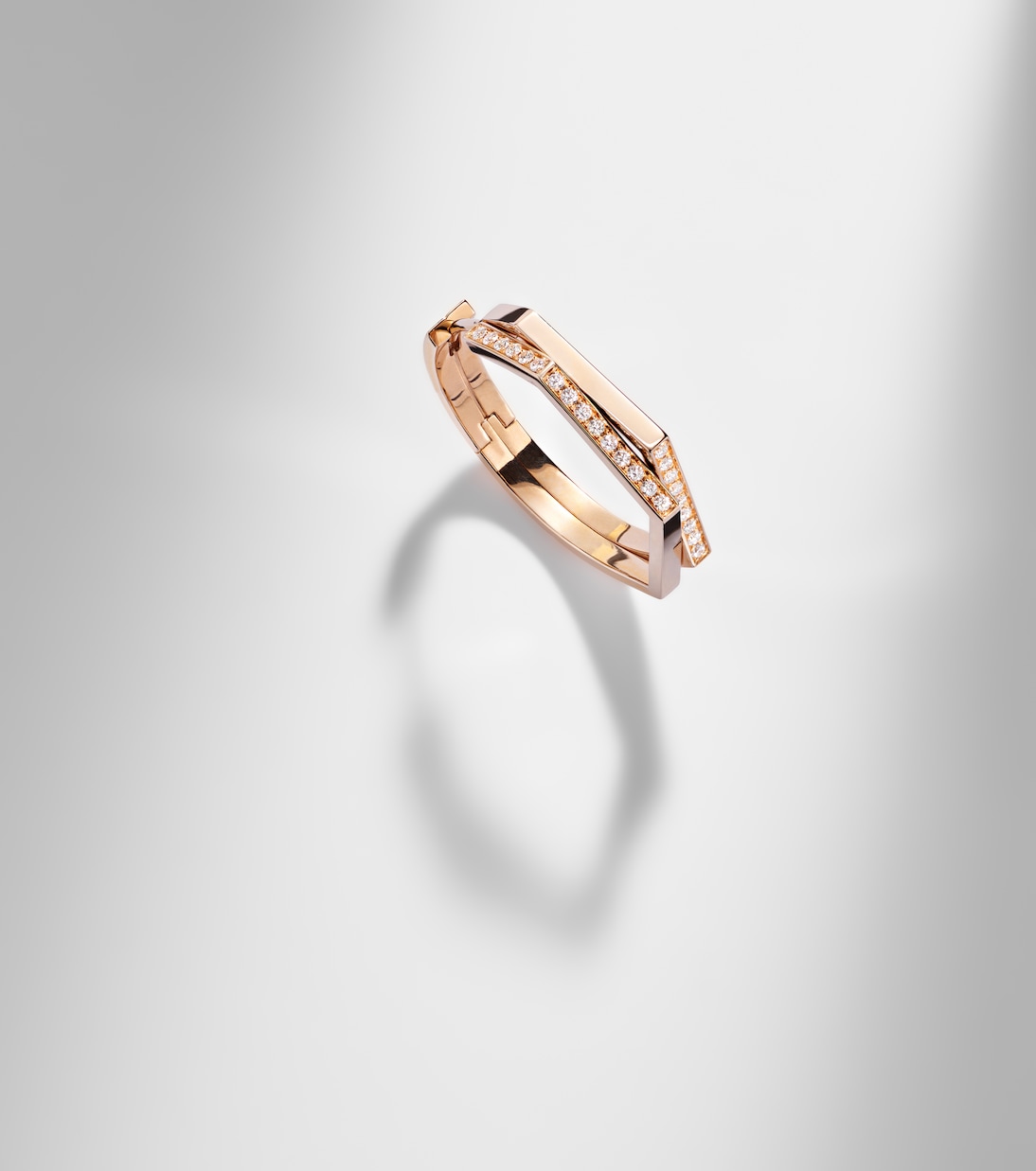 Antifer 18kt rose gold single earring with diamonds | Repossi