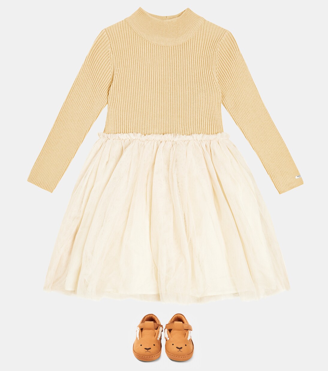 Lotus wool-blend and tulle dress | Donsje