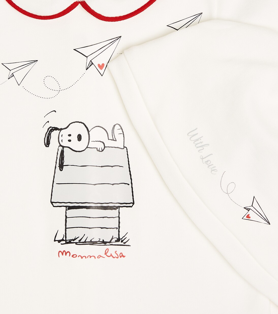 Baby Set Snoopy aus Strampler und Mütze | Monnalisa