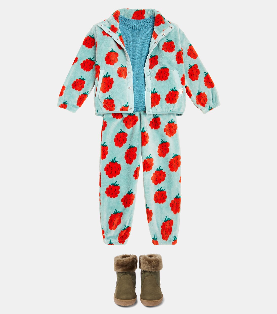 Raspberries fleece sweatpants | Tinycottons