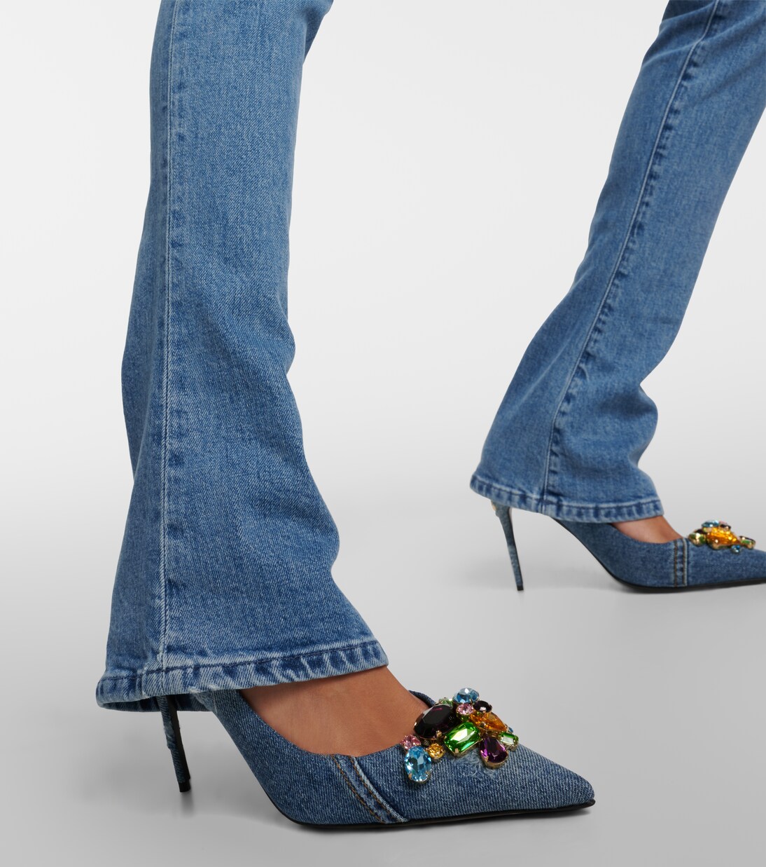Crystal-embellished denim pumps | Dolce&Gabbana