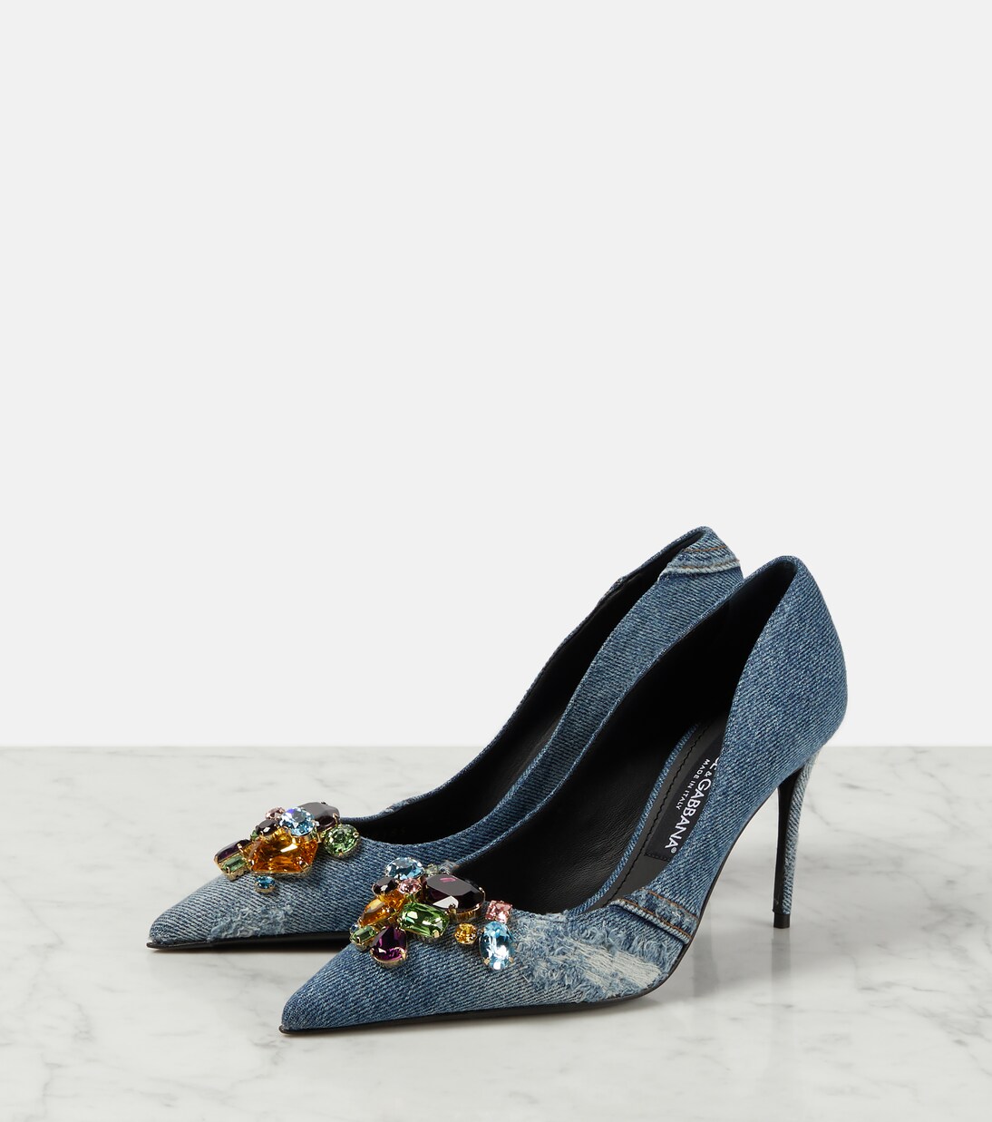 Crystal-embellished denim pumps | Dolce&Gabbana