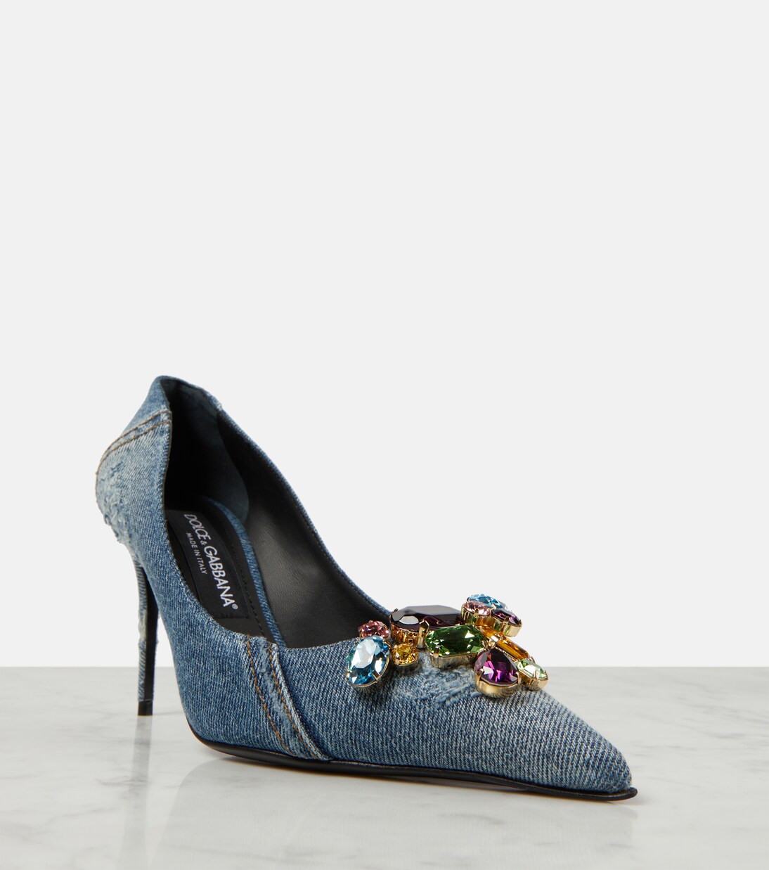 Crystal-embellished denim pumps | Dolce&Gabbana