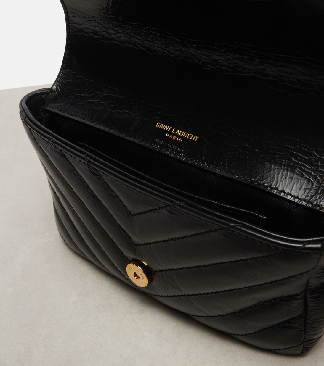 College Mini metalassé leather shoulder bag | Saint Laurent