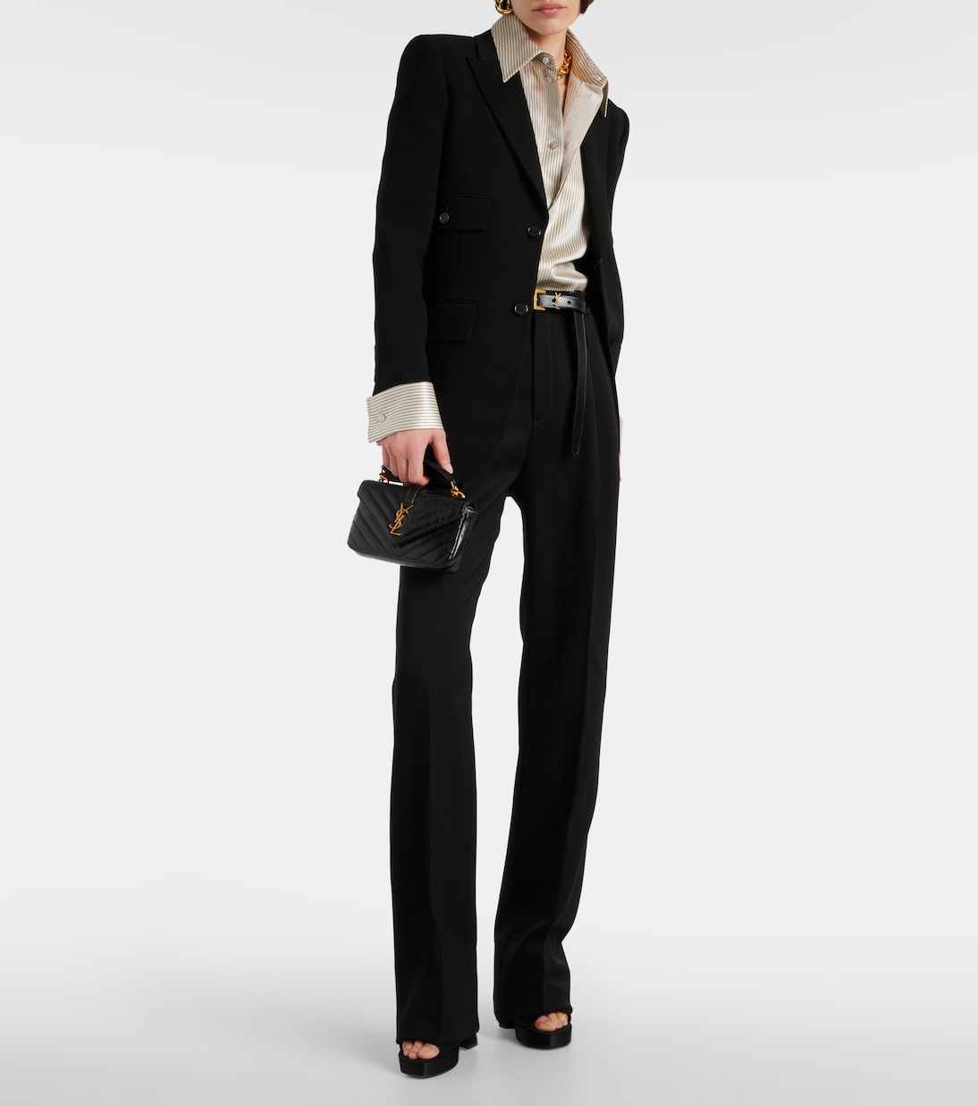 College Mini metalassé leather shoulder bag | Saint Laurent