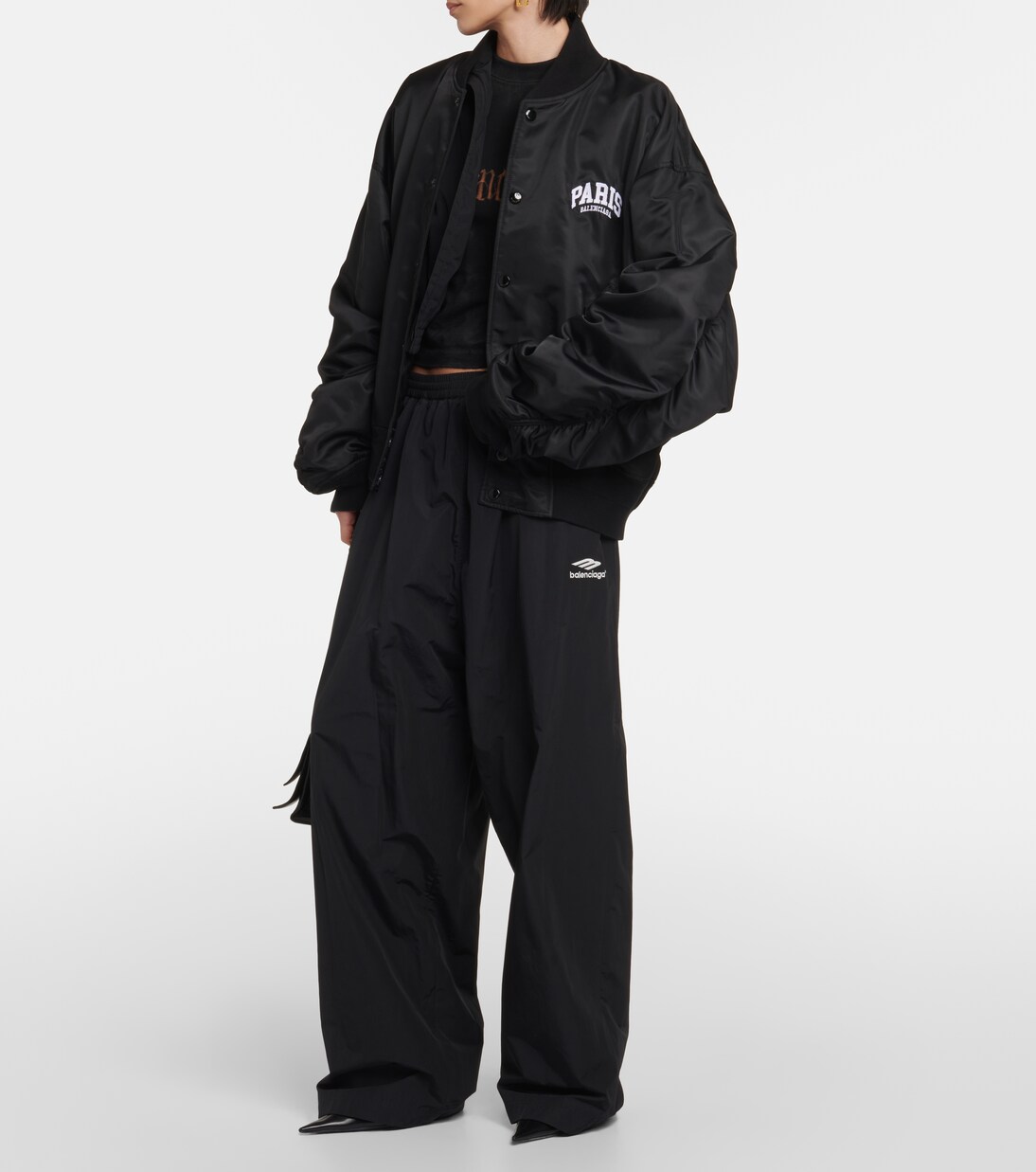 Paris satin varsity jacket | Balenciaga