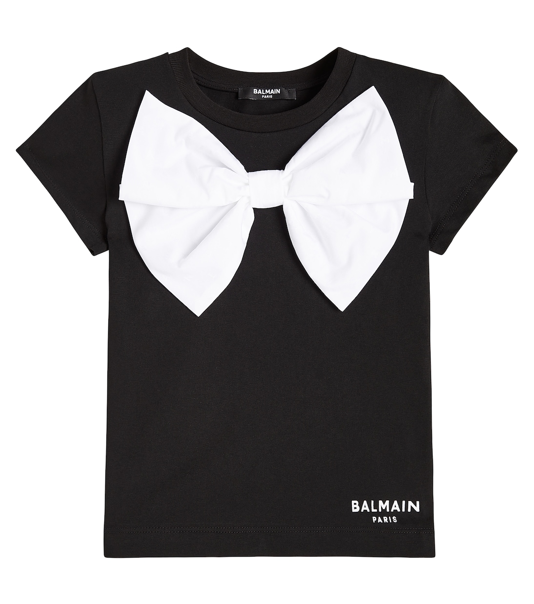 Bow-detail cotton jersey T-shirt | Balmain Kids