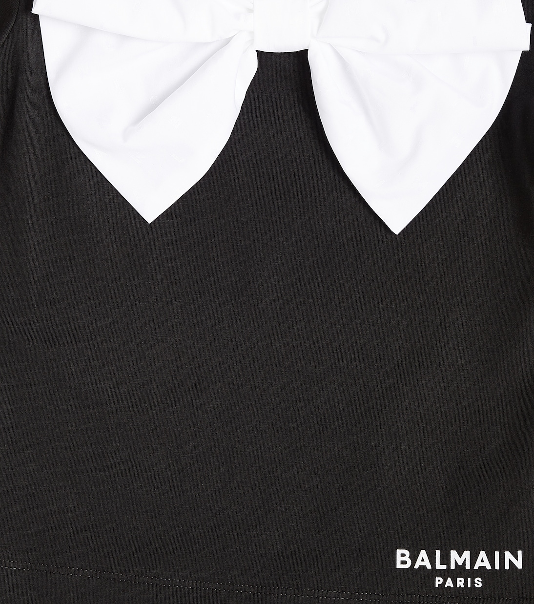 Bow-detail cotton jersey T-shirt | Balmain Kids