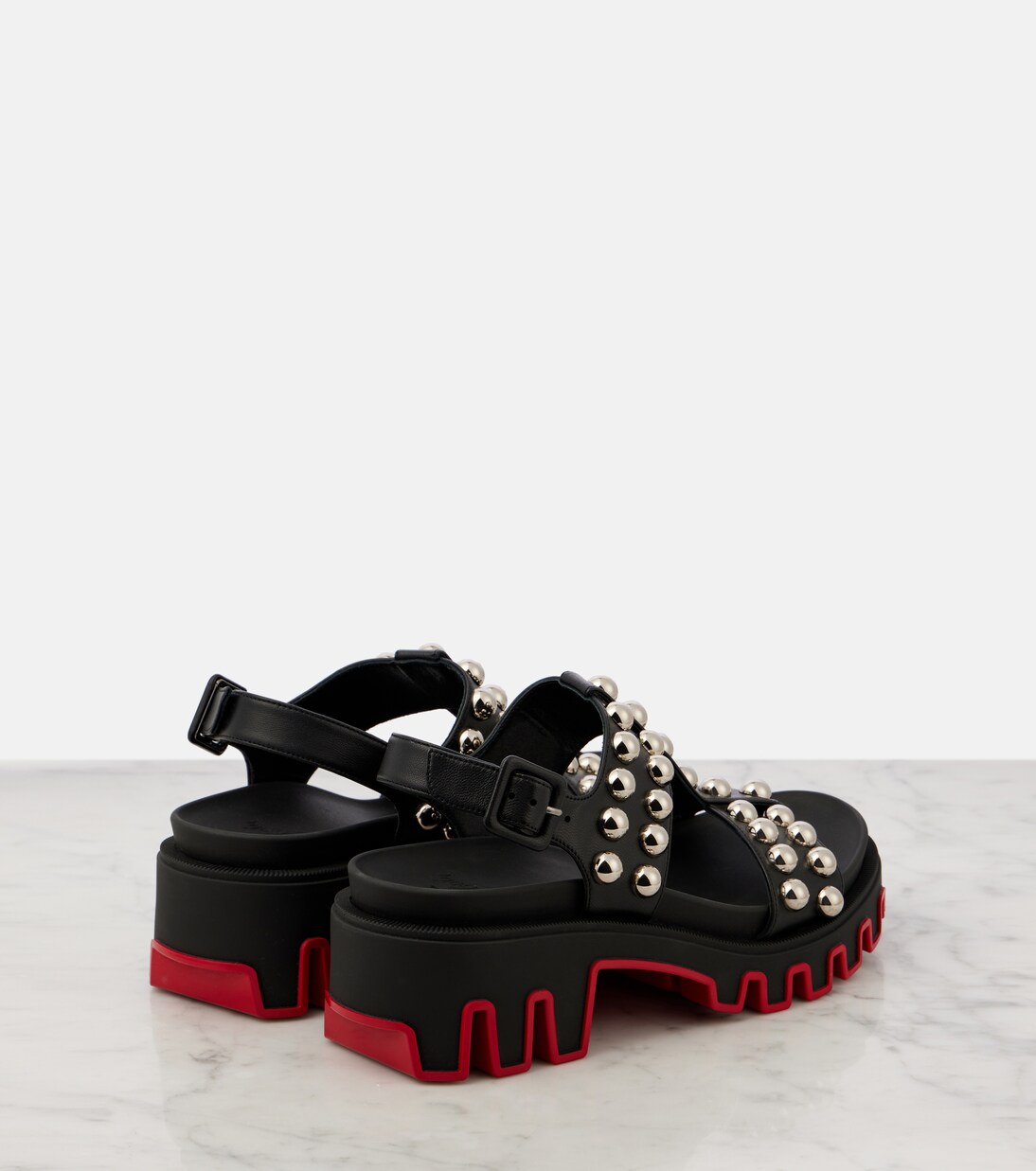 Duniclou studded leather sandals  | Christian Louboutin