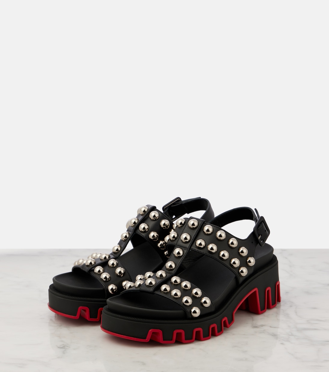 Duniclou studded leather sandals  | Christian Louboutin