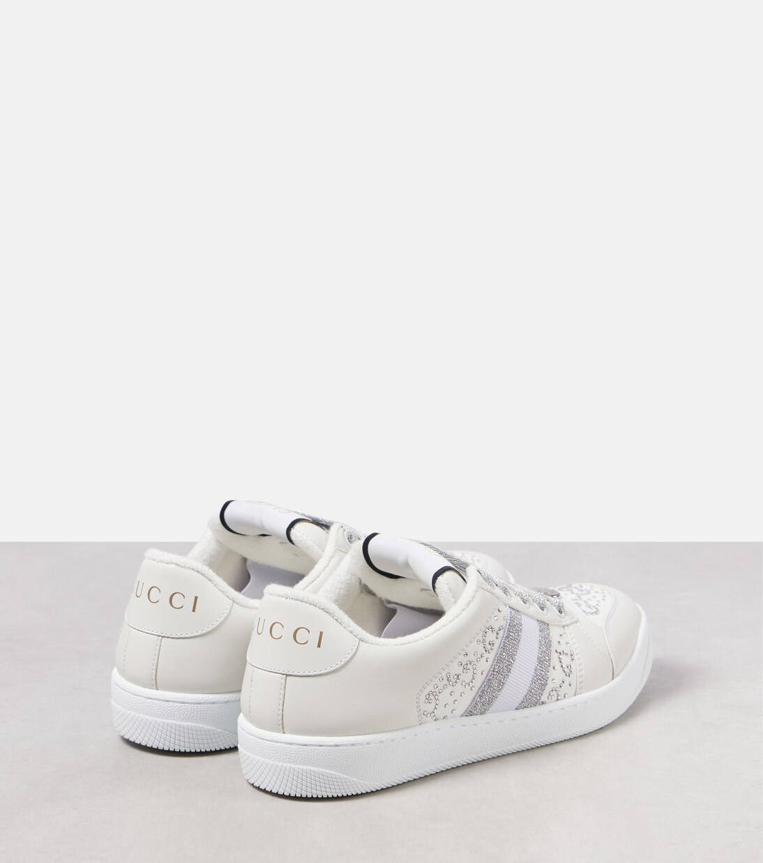 Baskets Screener en cuir à cristaux | Gucci