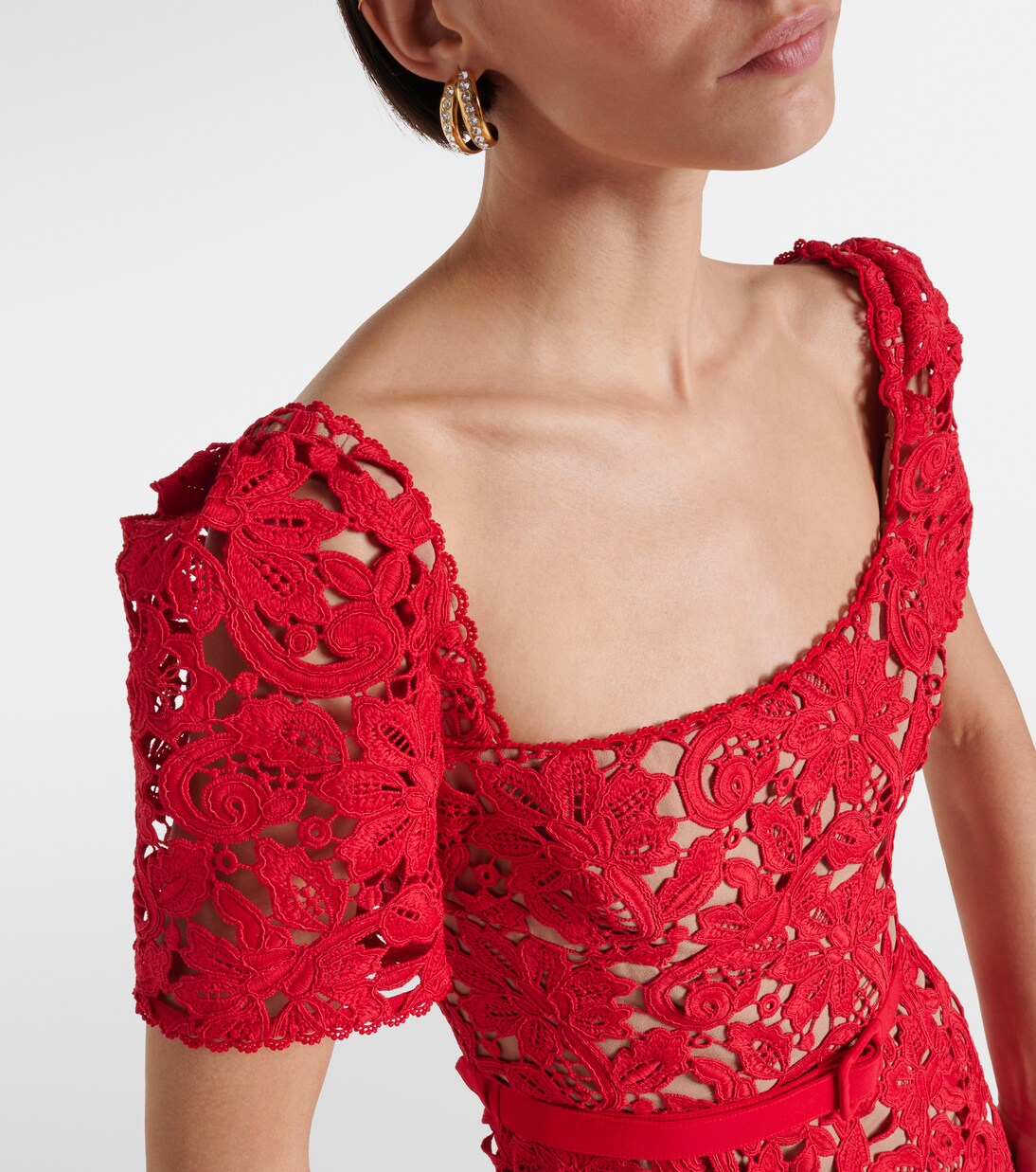 Floral lace midi dress | Self-Portrait