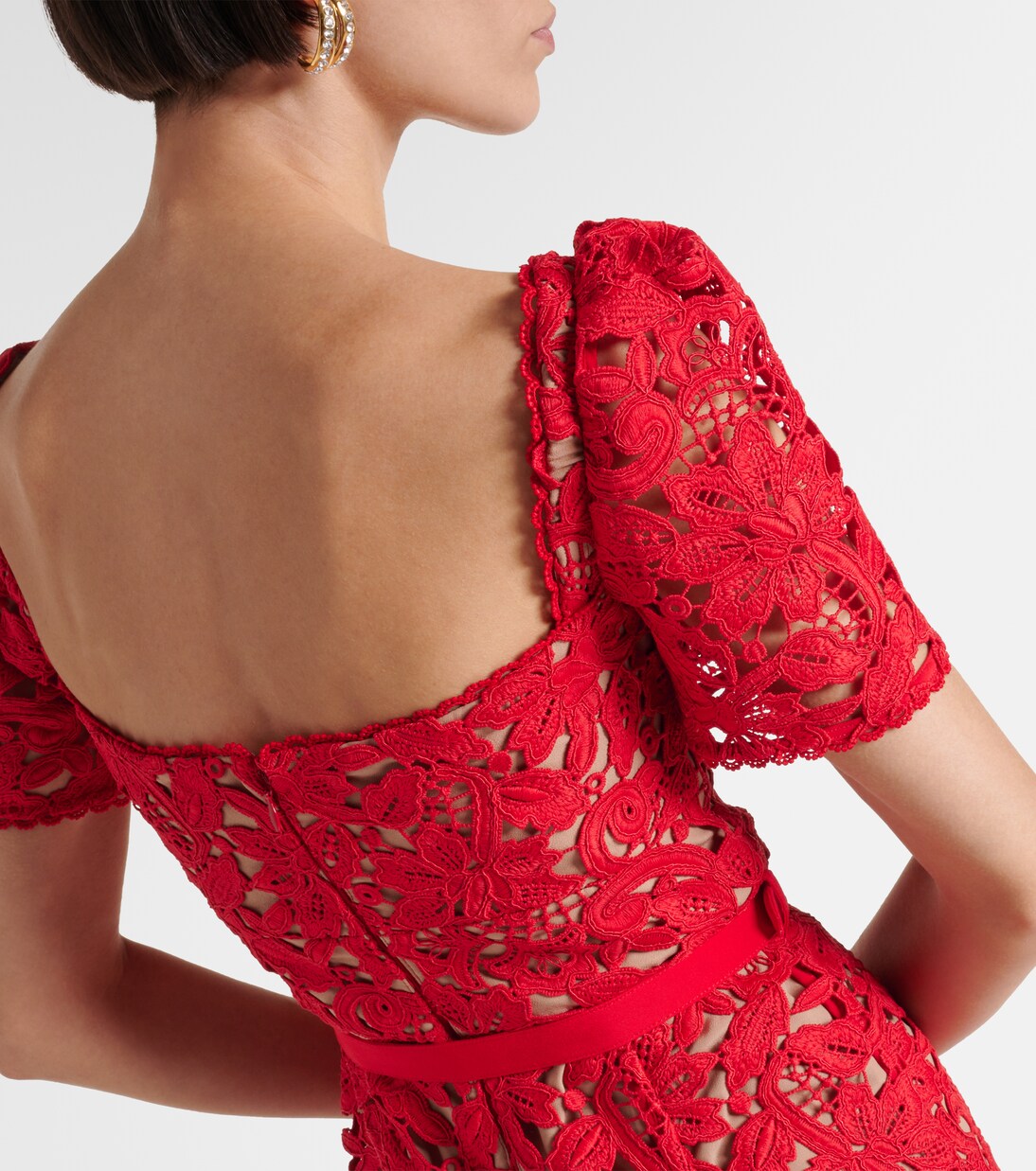 Floral lace midi dress | Self-Portrait