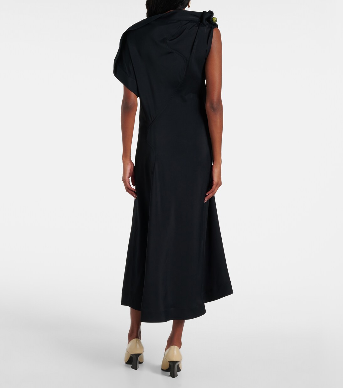 Gathered midi dress | Bottega Veneta