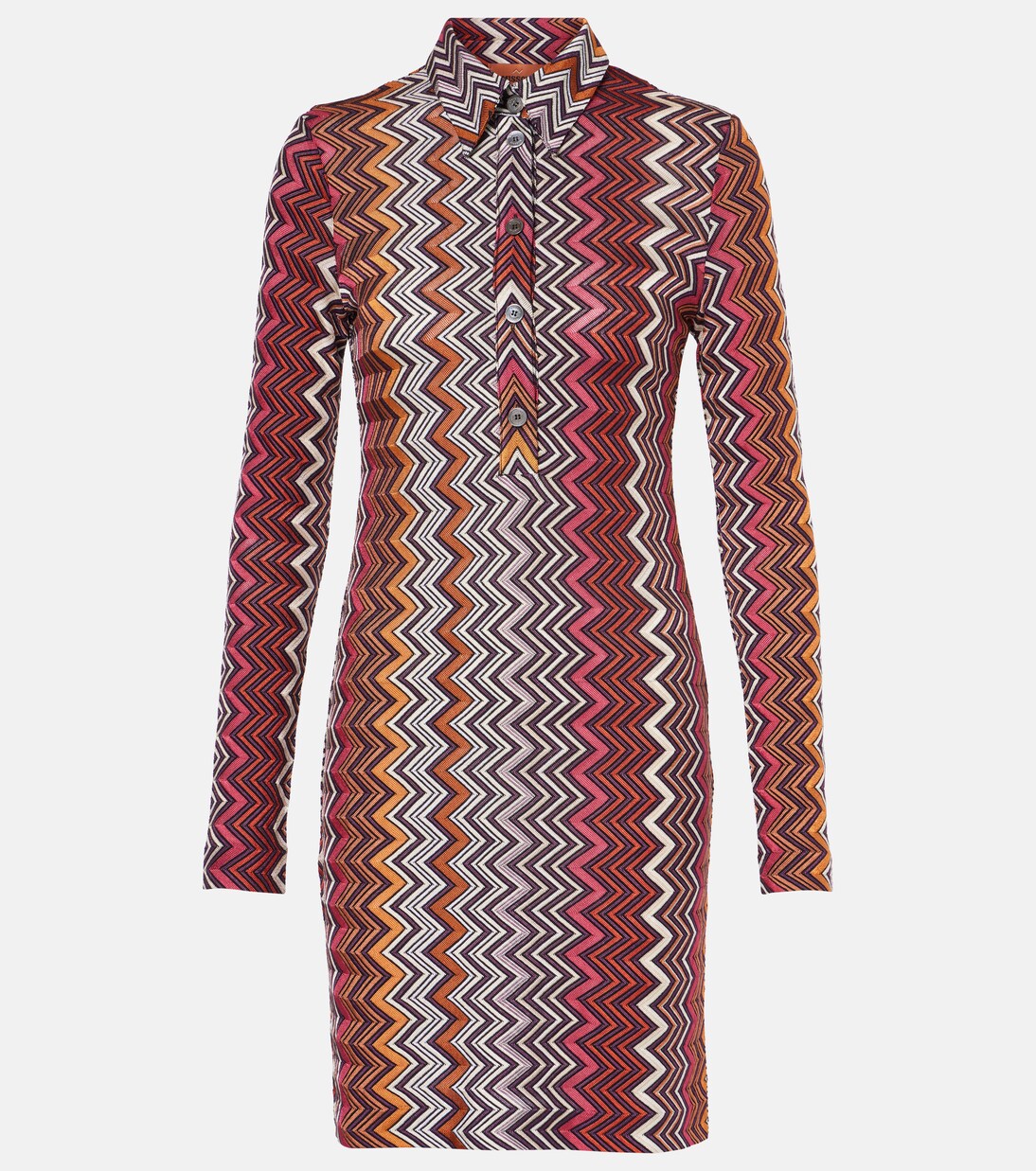 فستان بستايل قميص بنقشة زك زاك | Missoni