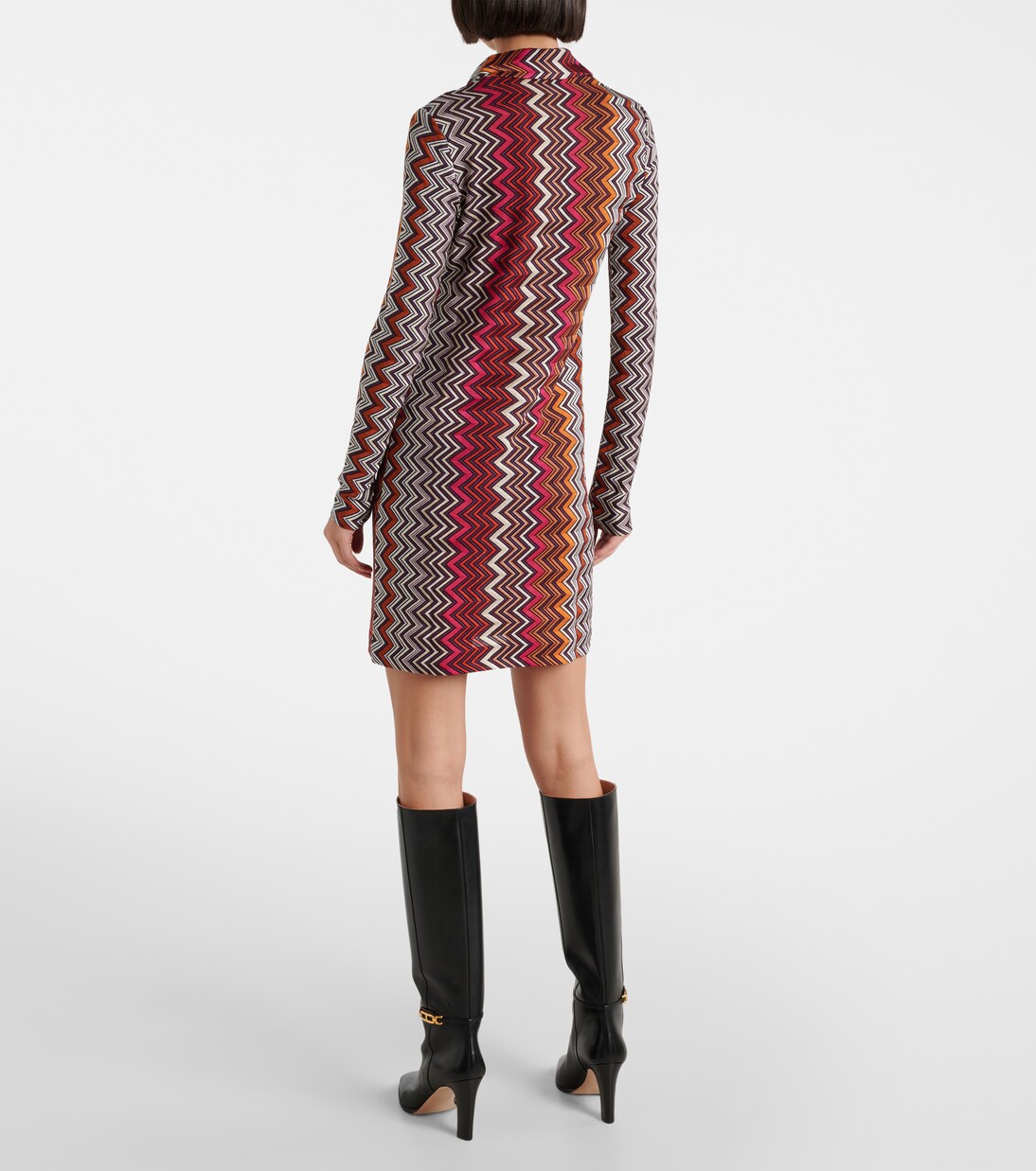 فستان بستايل قميص بنقشة زك زاك | Missoni