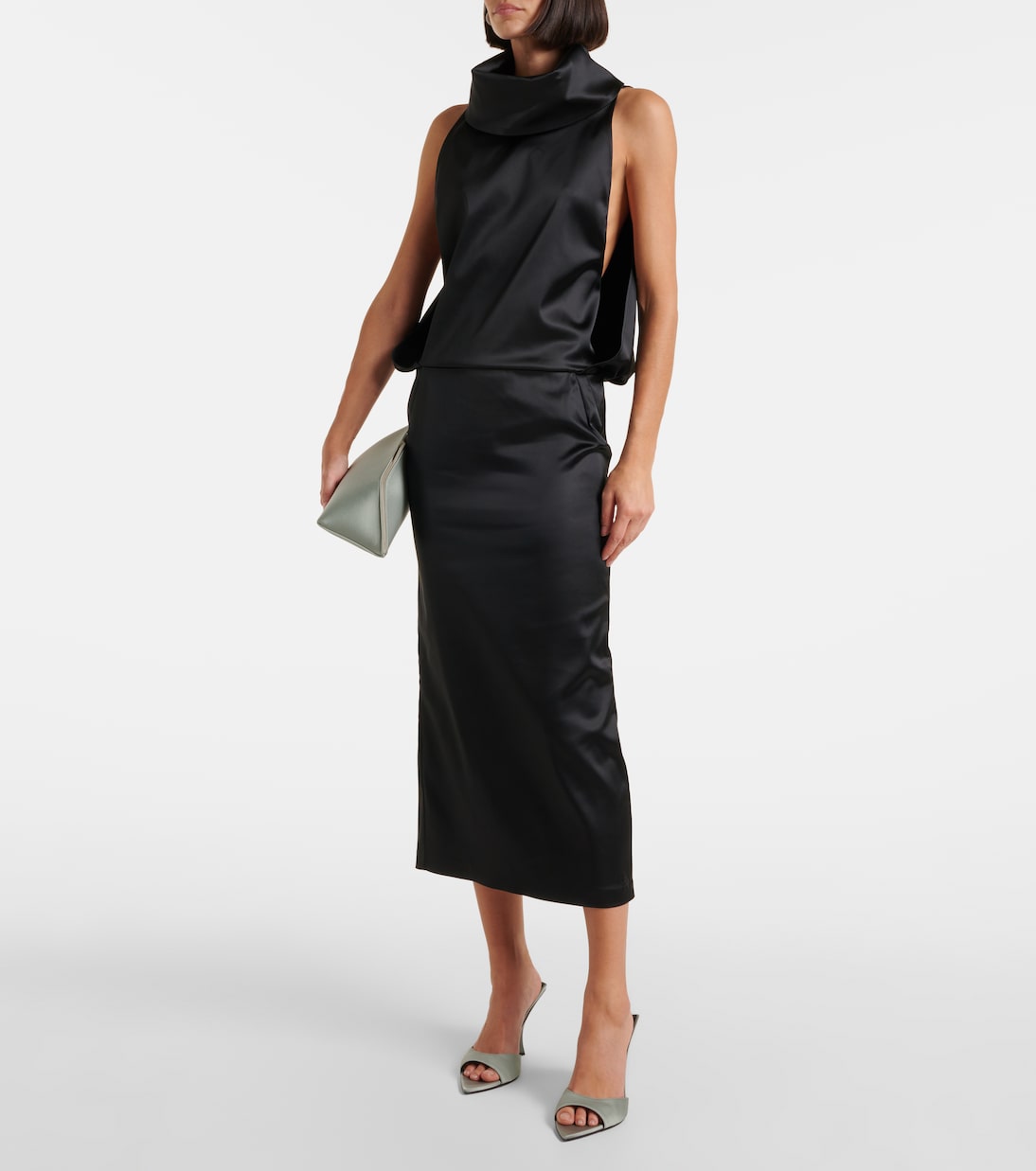 Robe midi en satin | The Attico